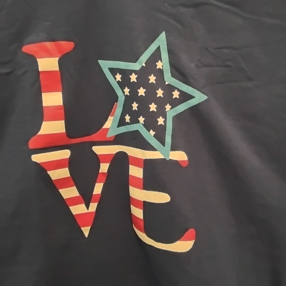 PLUS SIZE  Patriotic Red White and Blue          Evening Blue Love Star - Picture 2 of 5